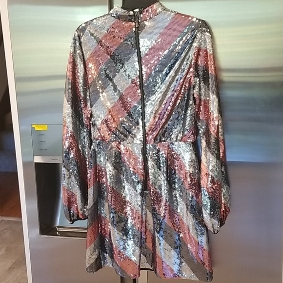 💕TED BAKER💕 Jocasta Striped Sequin Mini Dress - Picture 14 of 15